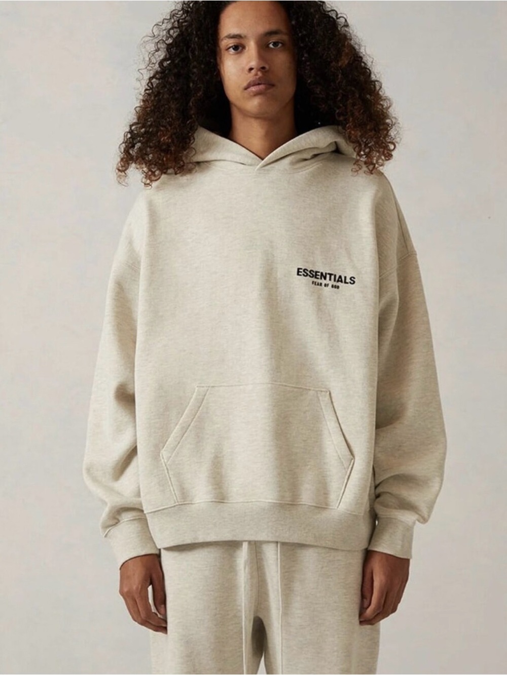 Fear of God ESSENTIALS Hoodie in Light oatmeal size L SIZE XL NWT